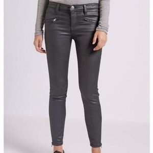CURRENT/ELLIOTT (24-0) The Soho ZIP Stiletto army green coated skinny cropped